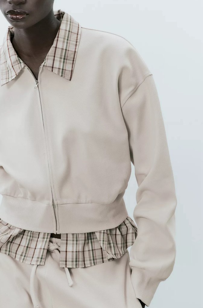 Zara M beden Bej Kadın Regular Fit Spor Takım - Görsel 3