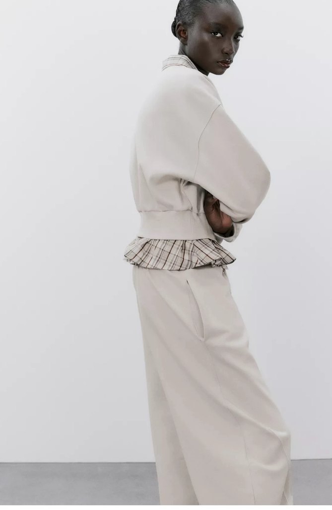 Zara M beden Bej Kadın Regular Fit Spor Takım - Görsel 2