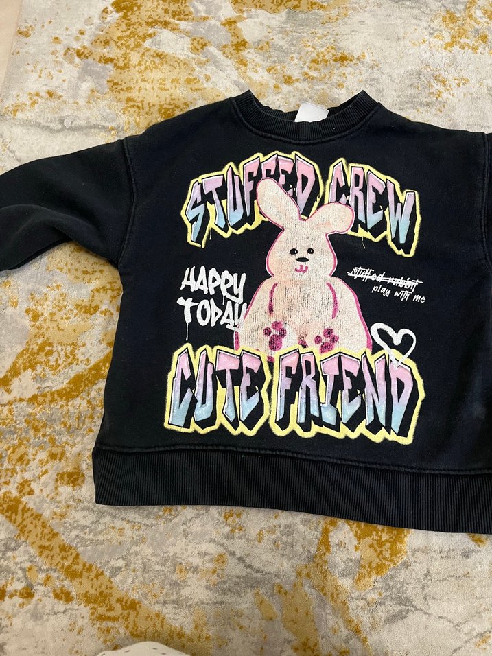 Zara 5/6 yaş Kız çocuk siyah Sweatshirt - Görsel 2