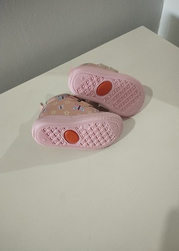 19 Beden pembe Renk Kız Çocuk Pembe Baskılı Cırt Cırtlı Spor Ayakkabı