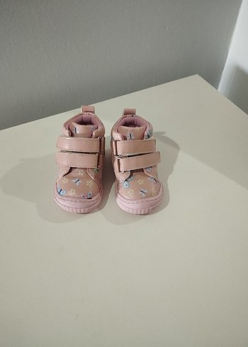 19 Beden Kız Çocuk Pembe Baskılı Cırt Cırtlı Spor Ayakkabı