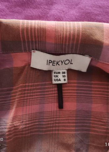 ipekyol Pembe kare Desenli Kadın Gömlek İpekyol