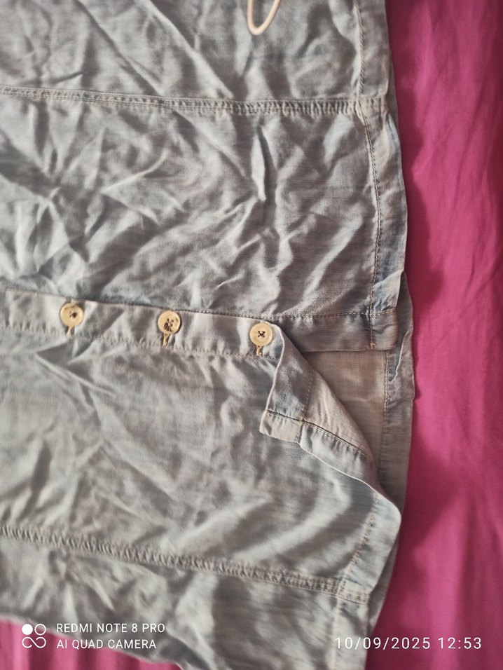 Tchibo Bohem Gri Midi yumuşak  kot Etek - Görsel 5