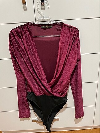 Bordo Kadife Body Çıtçıtlı