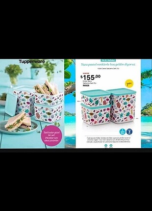 Tupperware 3 lü Kübik Set ve 300 ml Şeker Kaplar