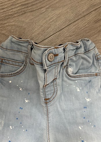 18-24 Ay Beden Erkek Çocuk Mavi Bağcıklı Bol Kesim Kot Pantolon