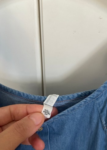 10 Yaş Beden mavi Renk Kız Çocuk Mavi Kot Elbise