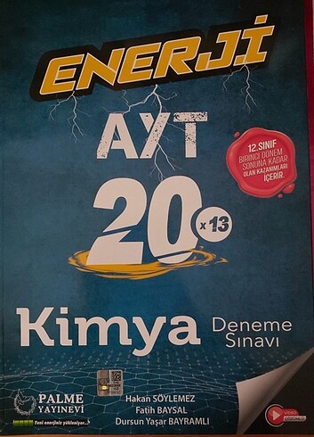 palme enerji ayt kimya denemeleri