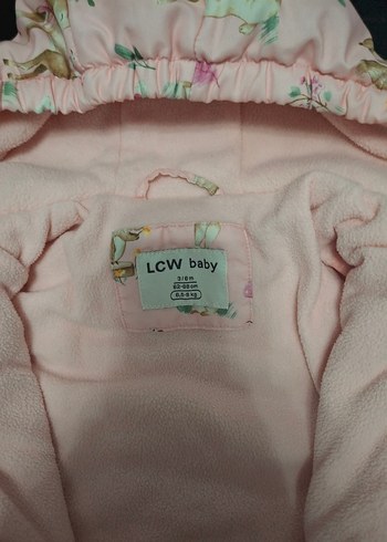 LCW Baby Pembe Kapüşonlu Kız Bebek Tulum - Görsel 2