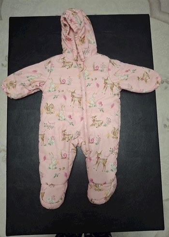 LCW Baby Pembe Kapüşonlu Kız Bebek Tulum - Görsel 4