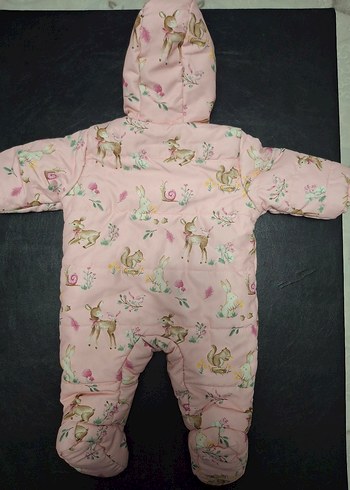 LCW Baby Pembe Kapüşonlu Kız Bebek Tulum - Görsel 3