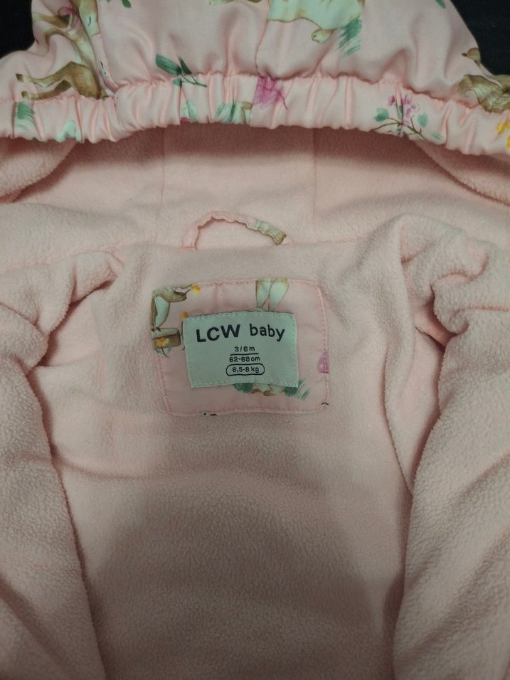 LCW Baby Pembe Kapüşonlu Kız Bebek Tulum - Görsel 2