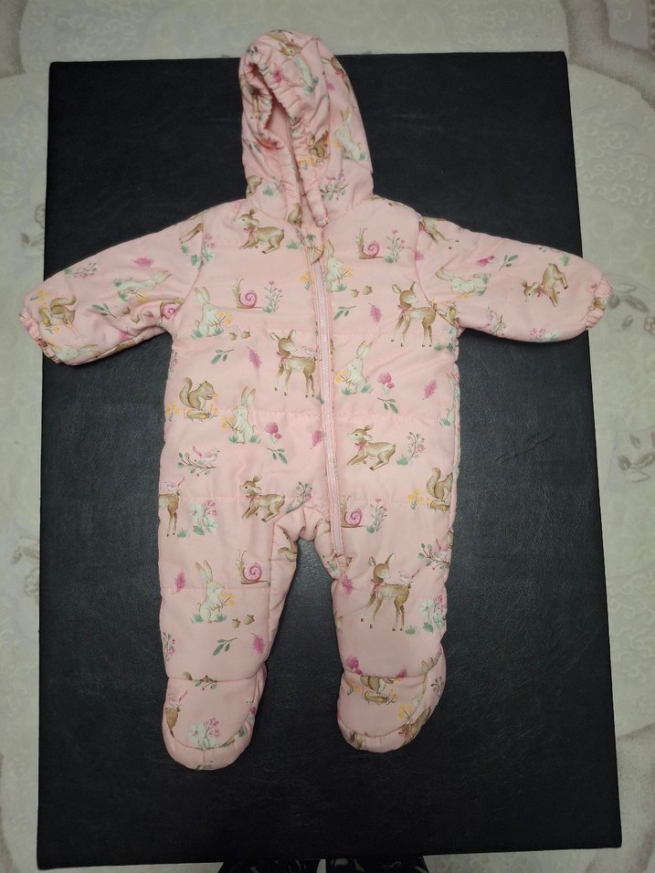 LCW Baby Pembe Kapüşonlu Kız Bebek Tulum - Görsel 4