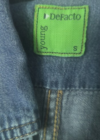 Defacto Düğmeli Mavi Kadın Denim Ceket