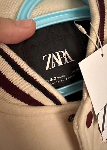 Zara Çocuk Bej Düğmeli Bomber Ceket - Görsel 2