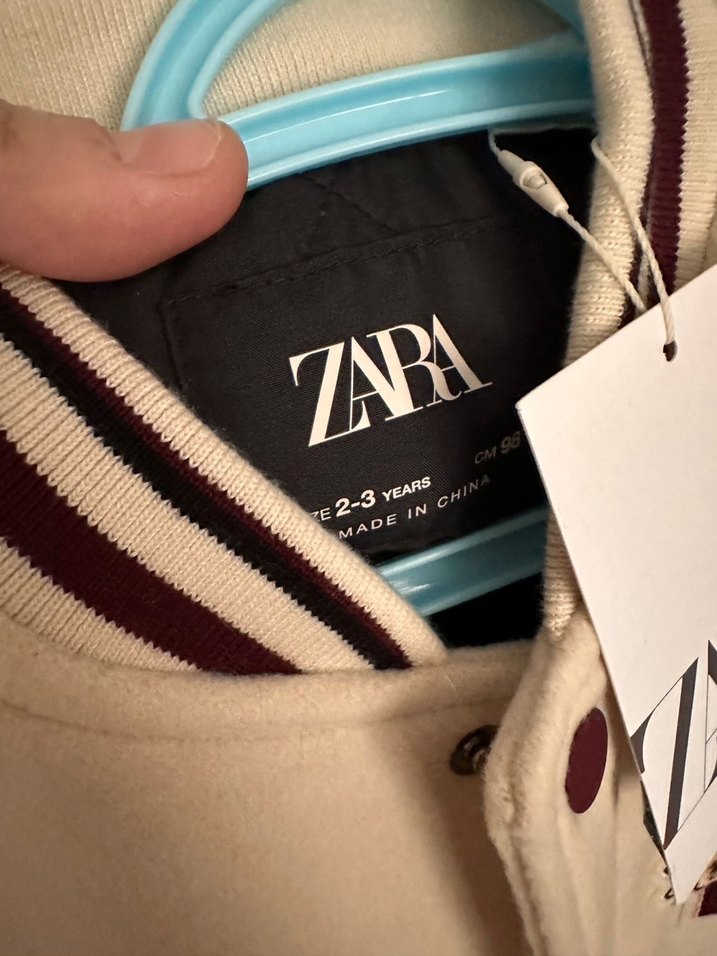 Zara Çocuk Bej Düğmeli Bomber Ceket - Görsel 2