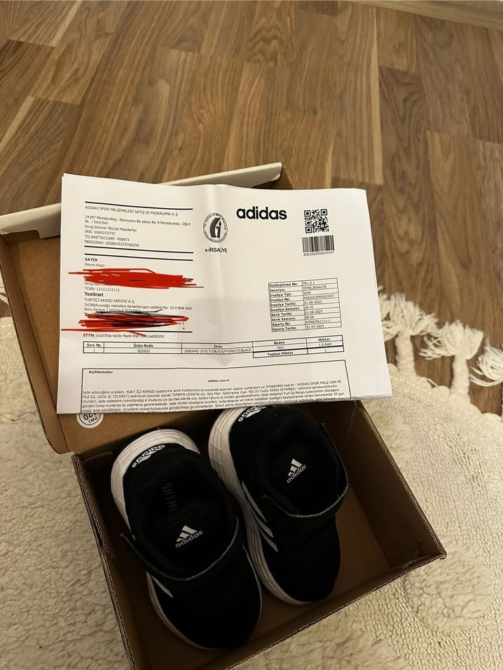 Erkek bebek Siyah Adidas Spor Ayakkabı - Görsel 4