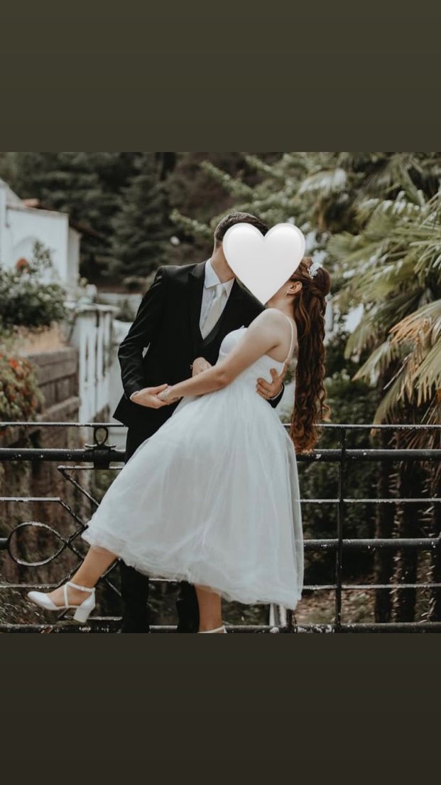 Beyaz Midi Mini Gelinlik - Görsel 2