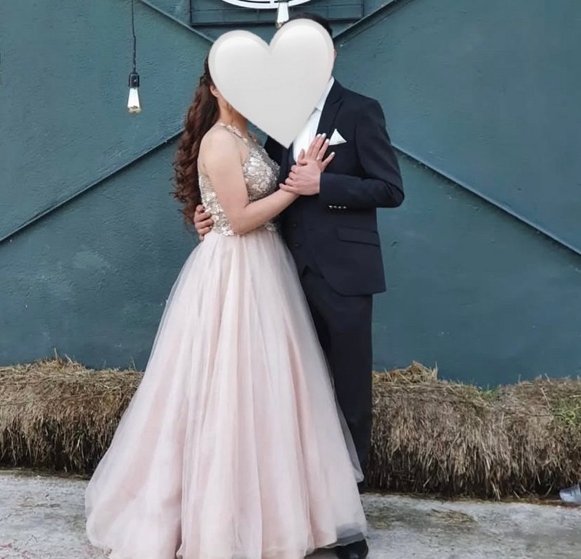 İşlemeli Uzun Nişan Elbise - Görsel 2