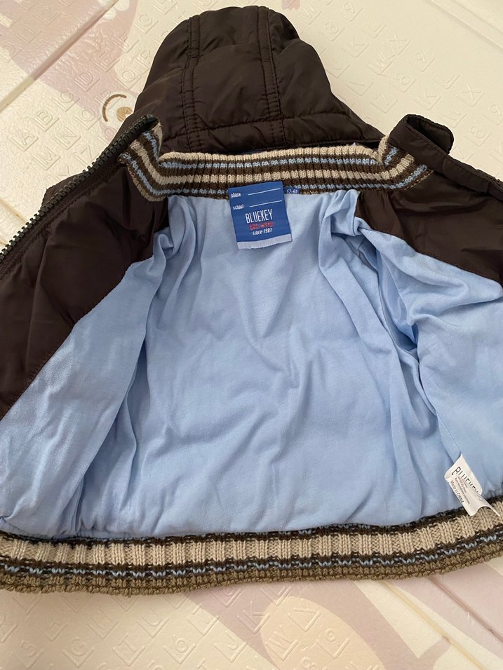 Kapüşonlu Örme Kollu Erkek Çocuk Mont - Görsel 3