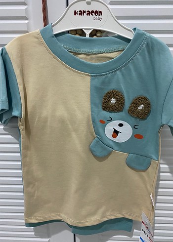 Baskılı Pastel Renkli Çocuk şortlu takım - Görsel 4