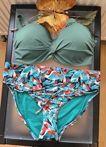 80D üst alt 44 beden yüksek bel bikini takımı 