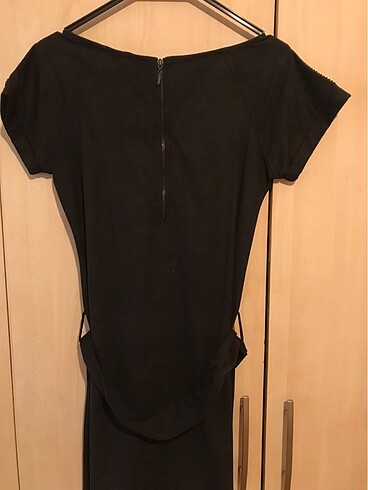 Mini elbise süet görünümlü antrasit renk - Görsel 2