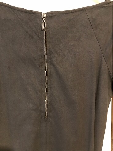 Mini elbise süet görünümlü antrasit renk - Görsel 3