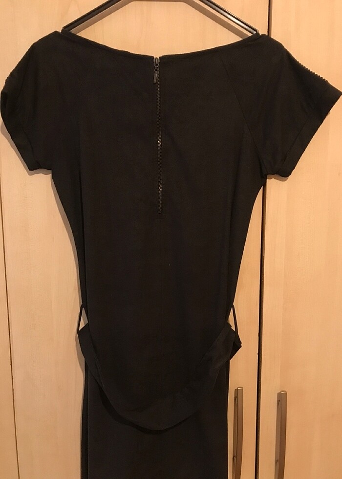 Mini elbise süet görünümlü antrasit renk - Görsel 2