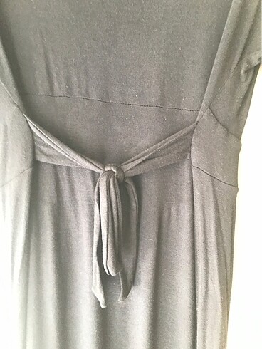 Siyah taş detay penye kumaş elbise diz altı boy - Görsel 5