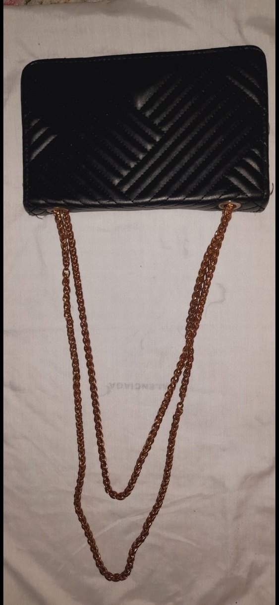 Zincir Detaylı Siyah Deri Kadın Çanta - Görsel 5