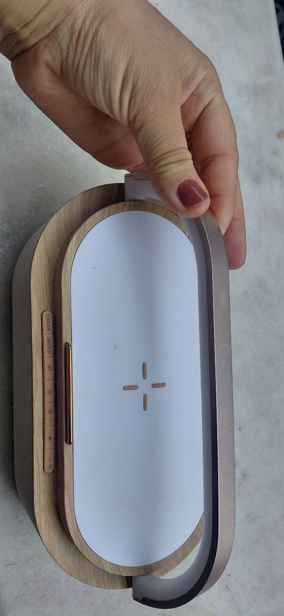 Bej RANGE-SMART kablosuz şarjlı hoparlör - Görsel 2