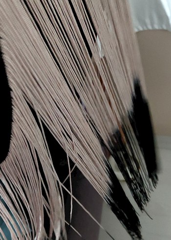 Püsküllü Siyah Uzun Abiye Elbise - Görsel 11