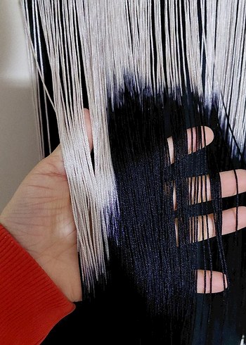 Püsküllü Siyah Uzun Abiye Elbise - Görsel 5