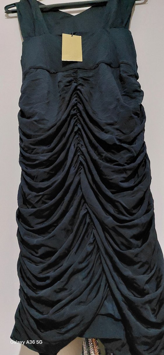 Siyah Drapeli Straplez Hamile Abiye Elbise - Görsel 3