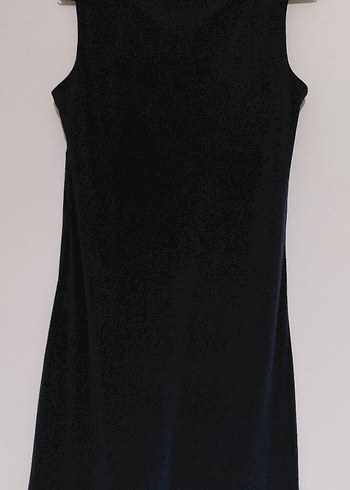 Siyah V Yaka Midi Triko Elbise - Görsel 9