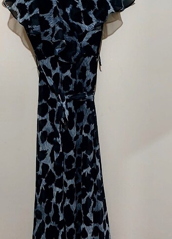 m Beden Leopar elbise