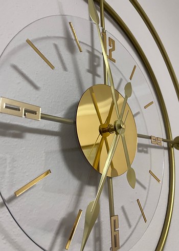 Altın Renkli Duvar Saati - Görsel 3