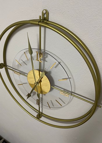 Altın Renkli Duvar Saati - Görsel 2