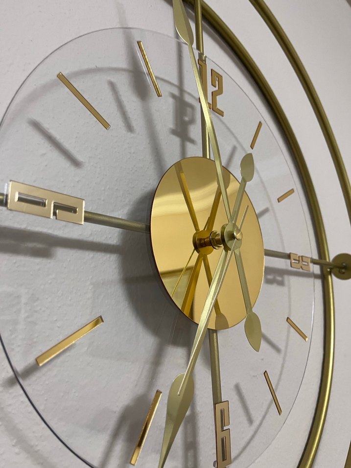 Altın Renkli Duvar Saati - Görsel 3