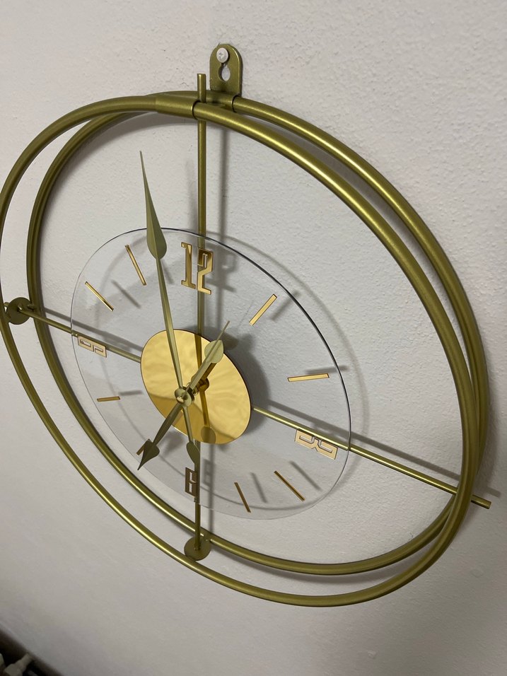 Altın Renkli Duvar Saati - Görsel 2