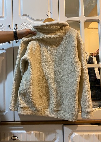 Nakışlı Beyaz Fermuarlı Sweatshirt - Görsel 2