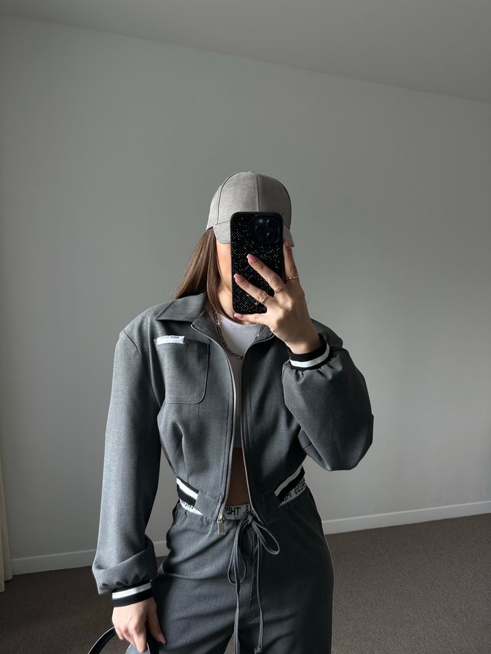 Gri Bomber Ceket - Görsel 2