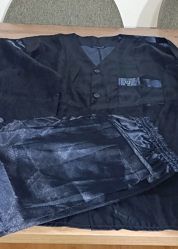 Düğmeli Siyah Erkek Pijama Takımı - Görsel 7