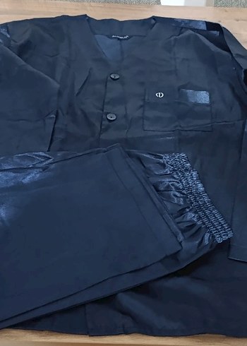 Düğmeli Siyah Erkek Pijama Takımı - Görsel 4