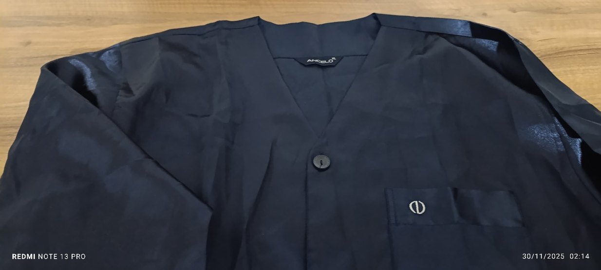 Düğmeli Siyah Erkek Pijama Takımı - Görsel 5