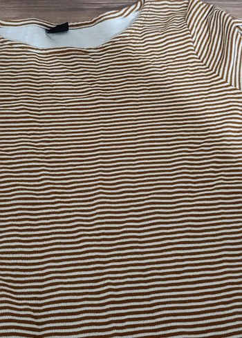 Kahverengi Pilili Hamile Uzun Kollu Tişört - Görsel 2