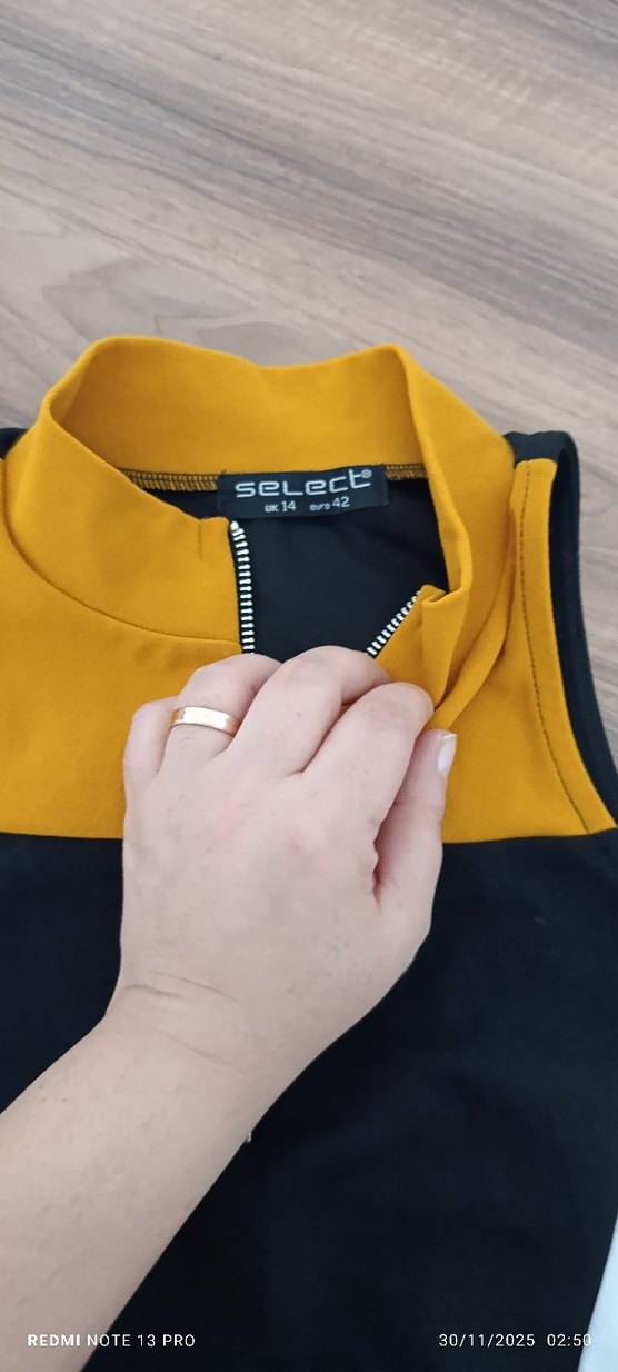 Sarı Siyah Fermuarlı Kolsuz Mini Mayo - Görsel 3