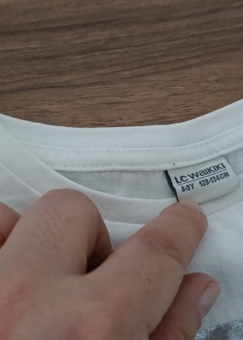 Kız Çocuk Gri Baskılı Keten Tişört - Görsel 4