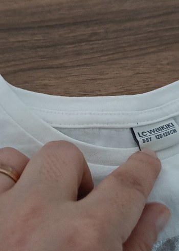 Kız Çocuk Gri Baskılı Keten Tişört - Görsel 3